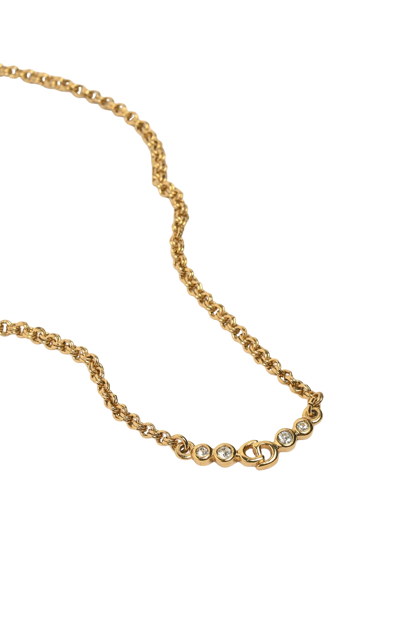 Dior Logo Rhinestone Necklace