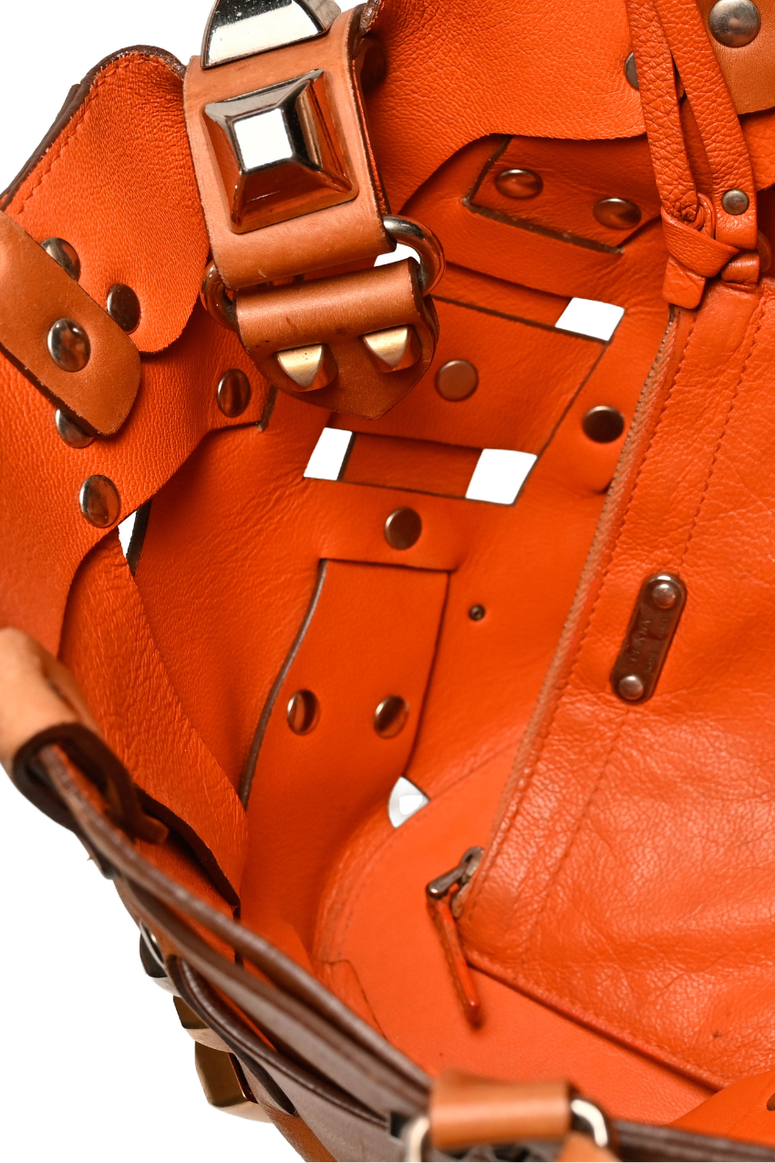 Prada Studded Vitello Intreccio Lattice Bag