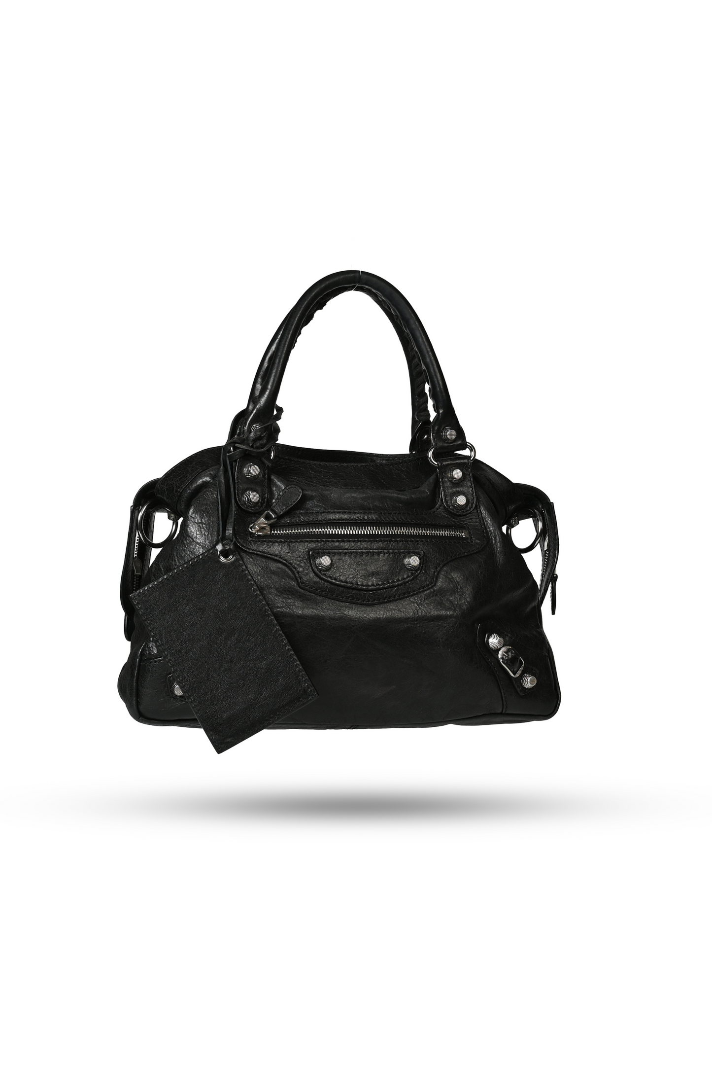 Balenciaga Black City Leather Handbag Silver Hardware
