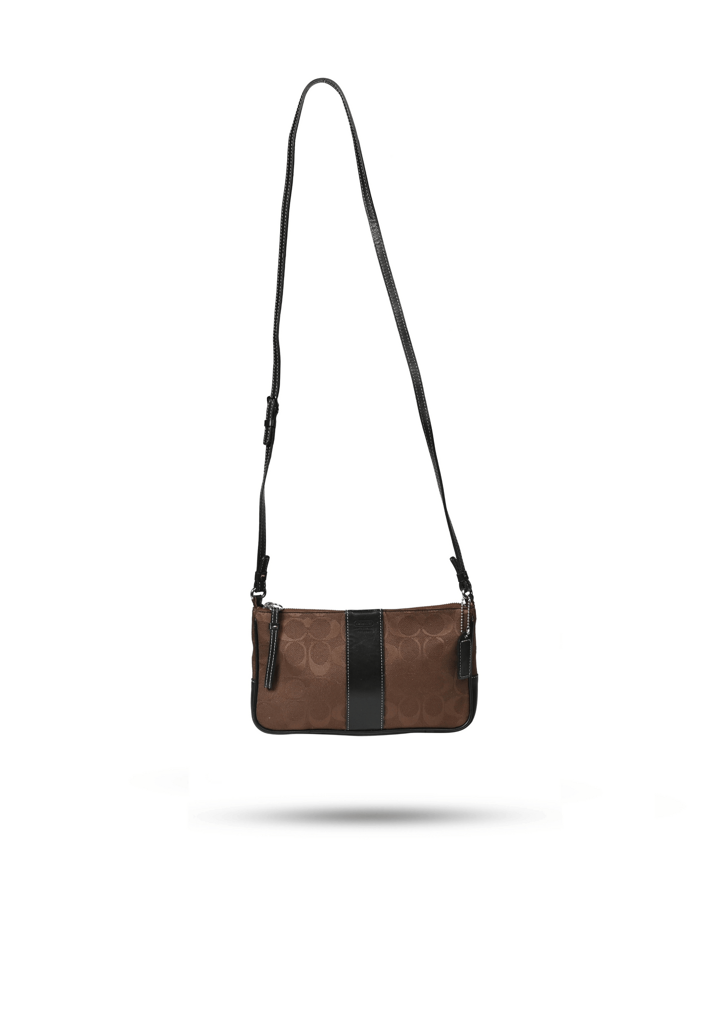 Coach Slim Monogram Brown Crossbody Bag