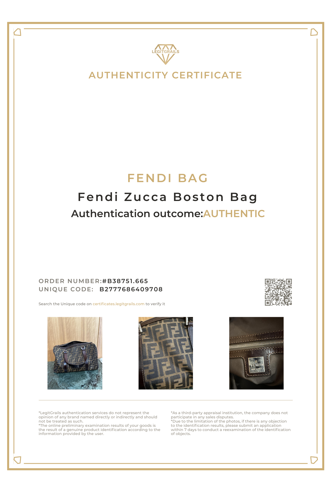 Fendi Zucca Boston Bag