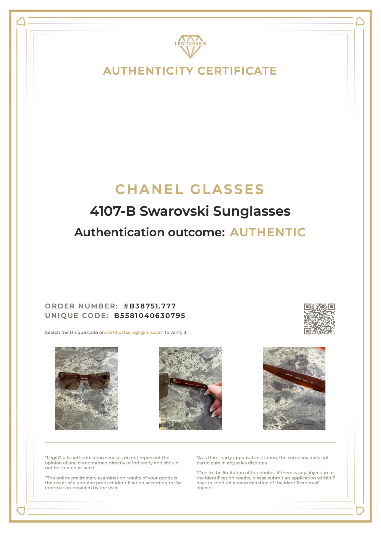Chanel 4107-B Swarovski Sunglasses