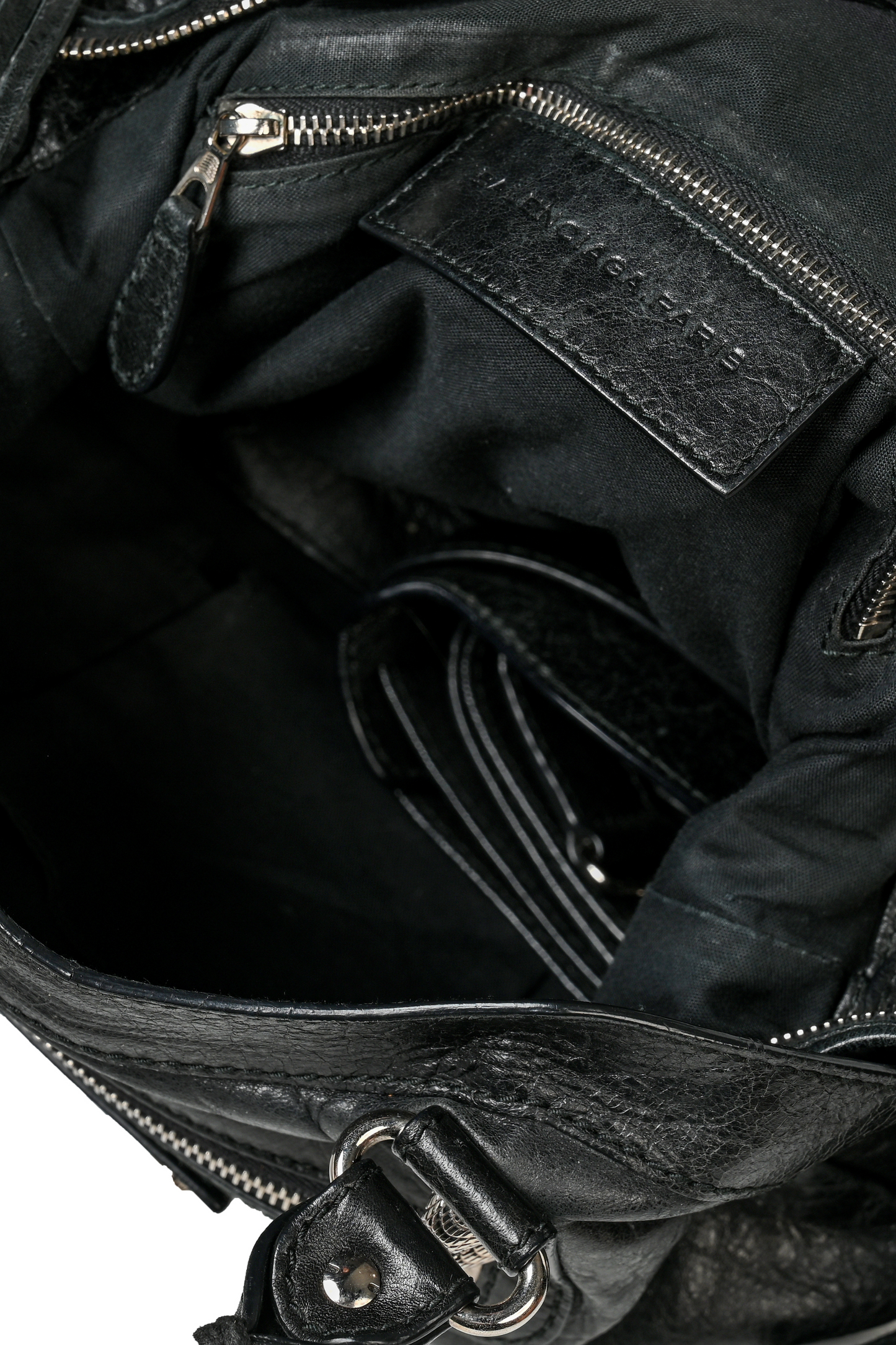 Balenciaga Black City Leather Handbag Silver Hardware
