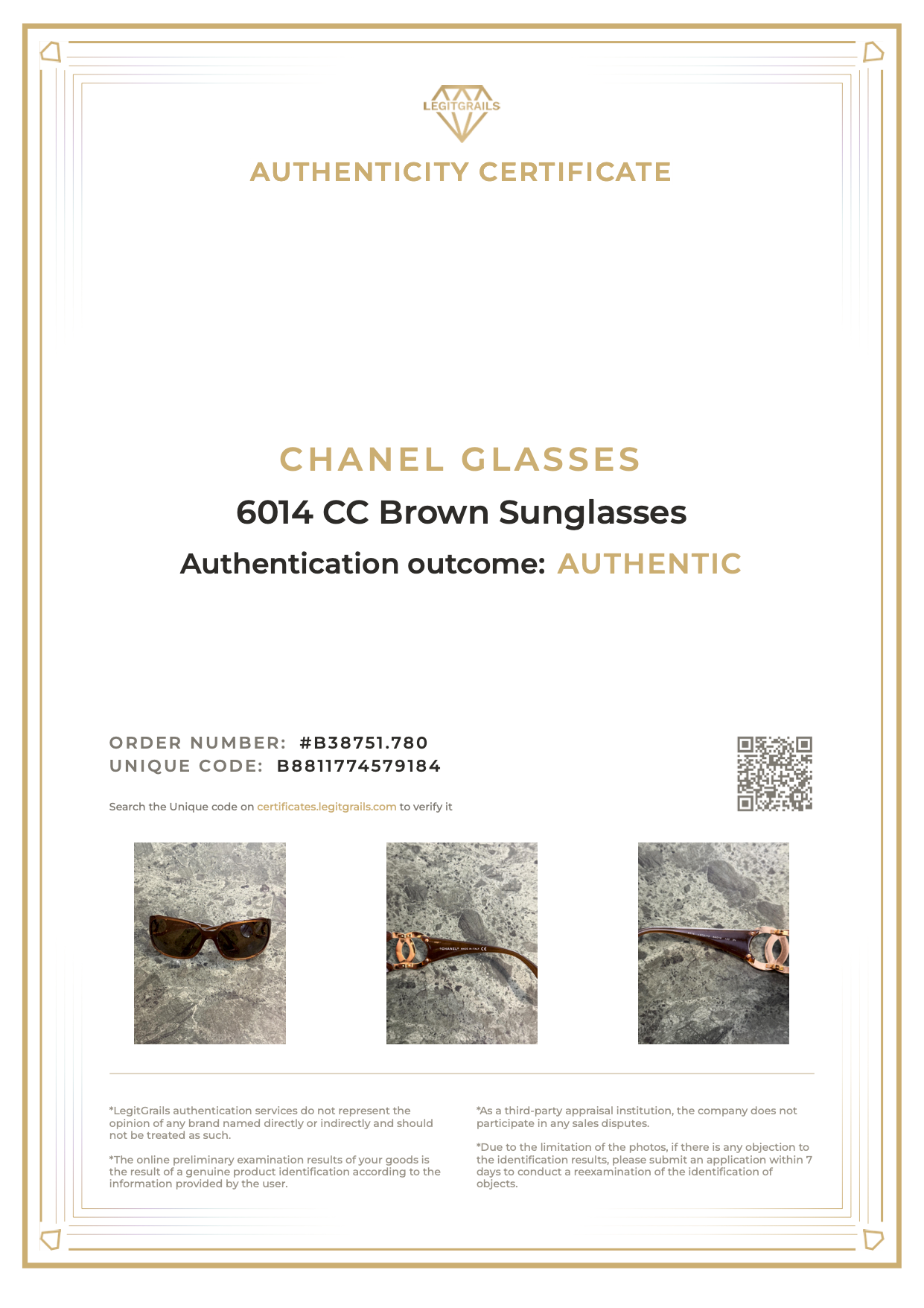 Chanel 6014 CC Brown Sunglasses