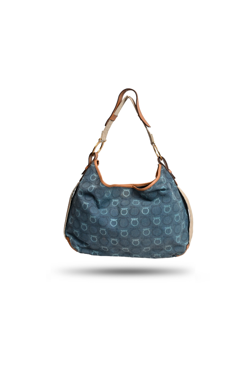 (PRE-ORDER) Salvatore Ferragamo Gancio Denim Hobo Bag