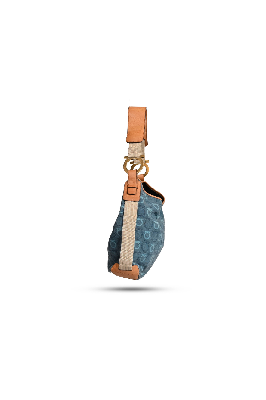 (PRE-ORDER) Salvatore Ferragamo Gancio Denim Hobo Bag