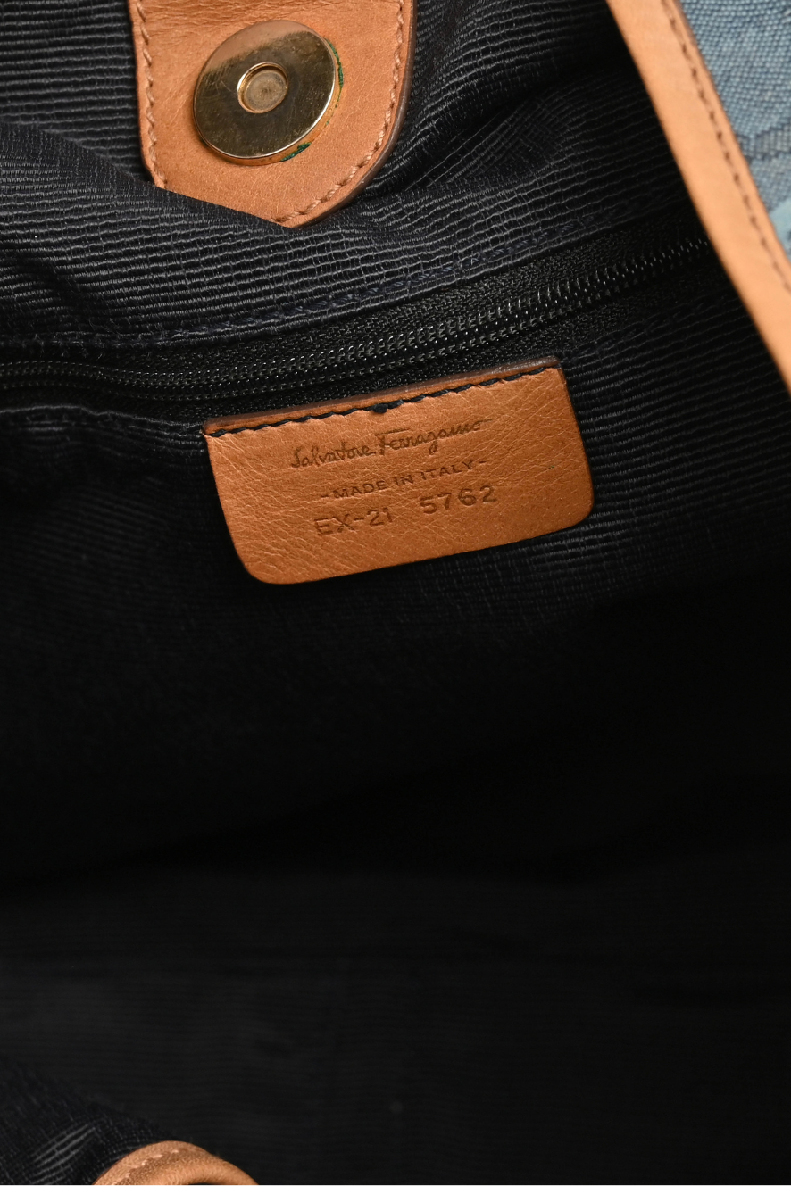 (PRE-ORDER) Salvatore Ferragamo Gancio Denim Hobo Bag