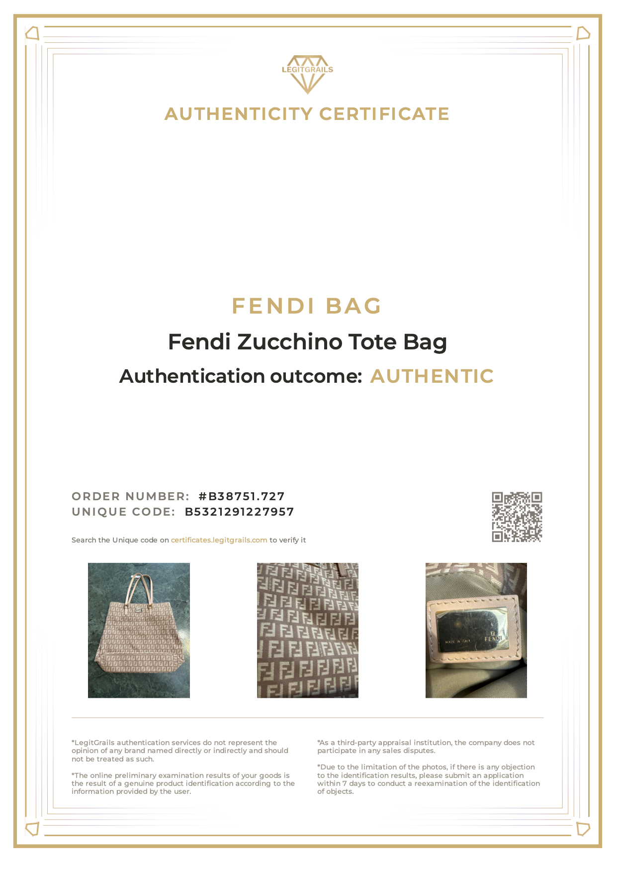 Fendi Zucchino Tote Bag