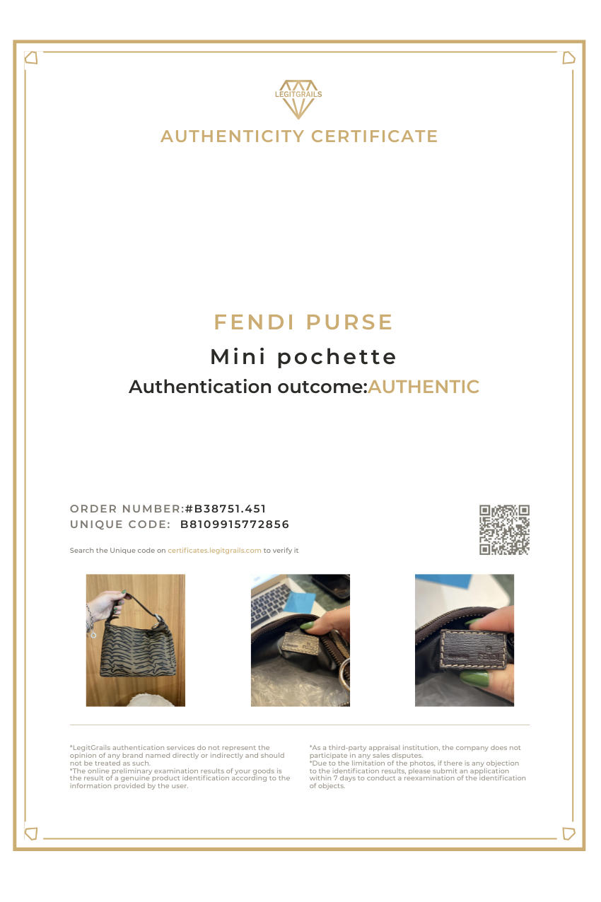 Fendi Canvas Tiger Print Mini Pouchette