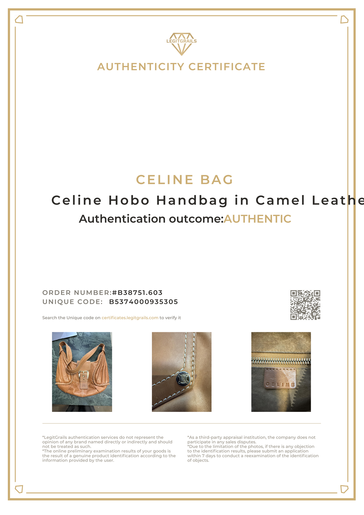 Celine Hobo Handbag in Camel Leather