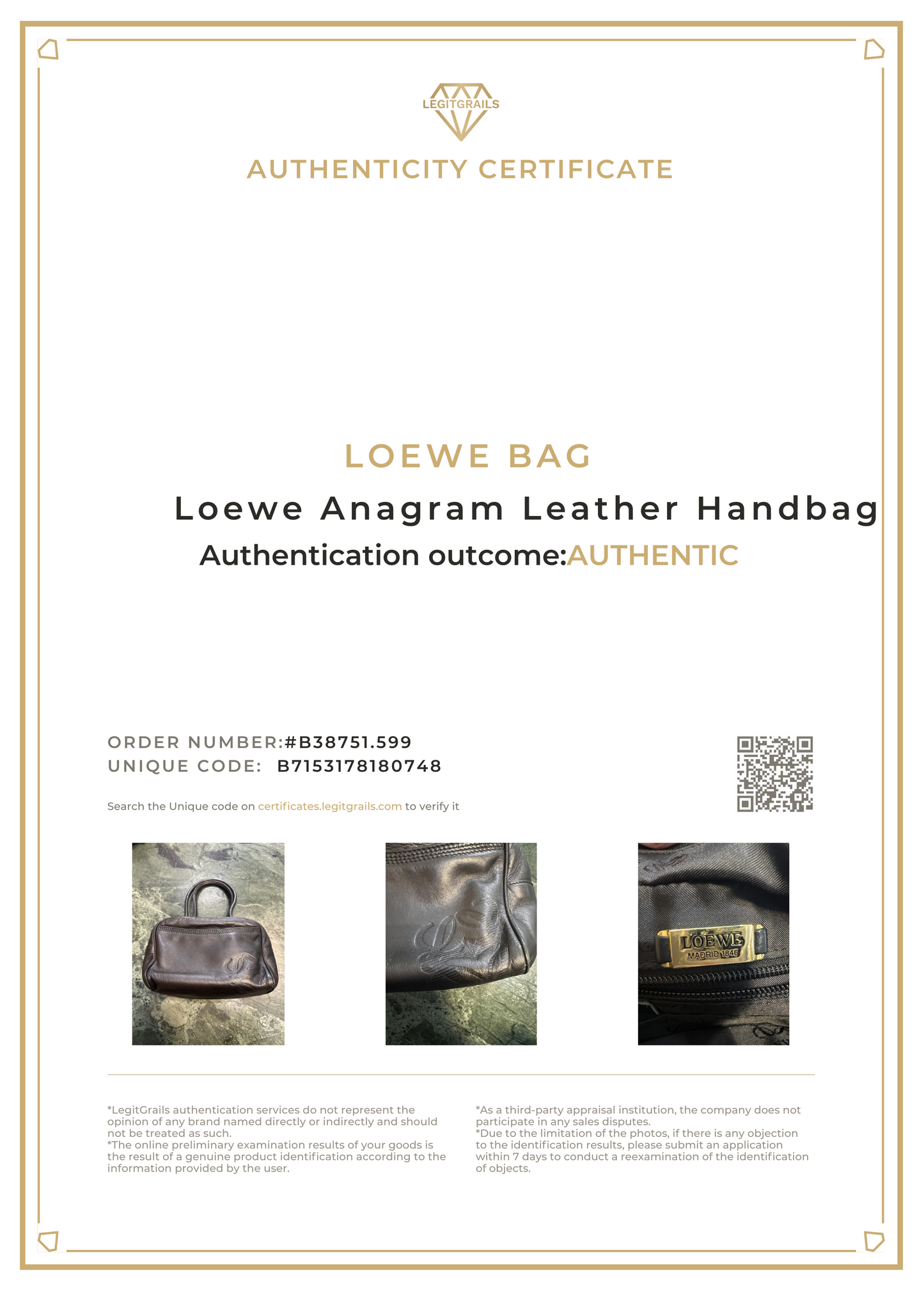Loewe Anagram Leather Handbag