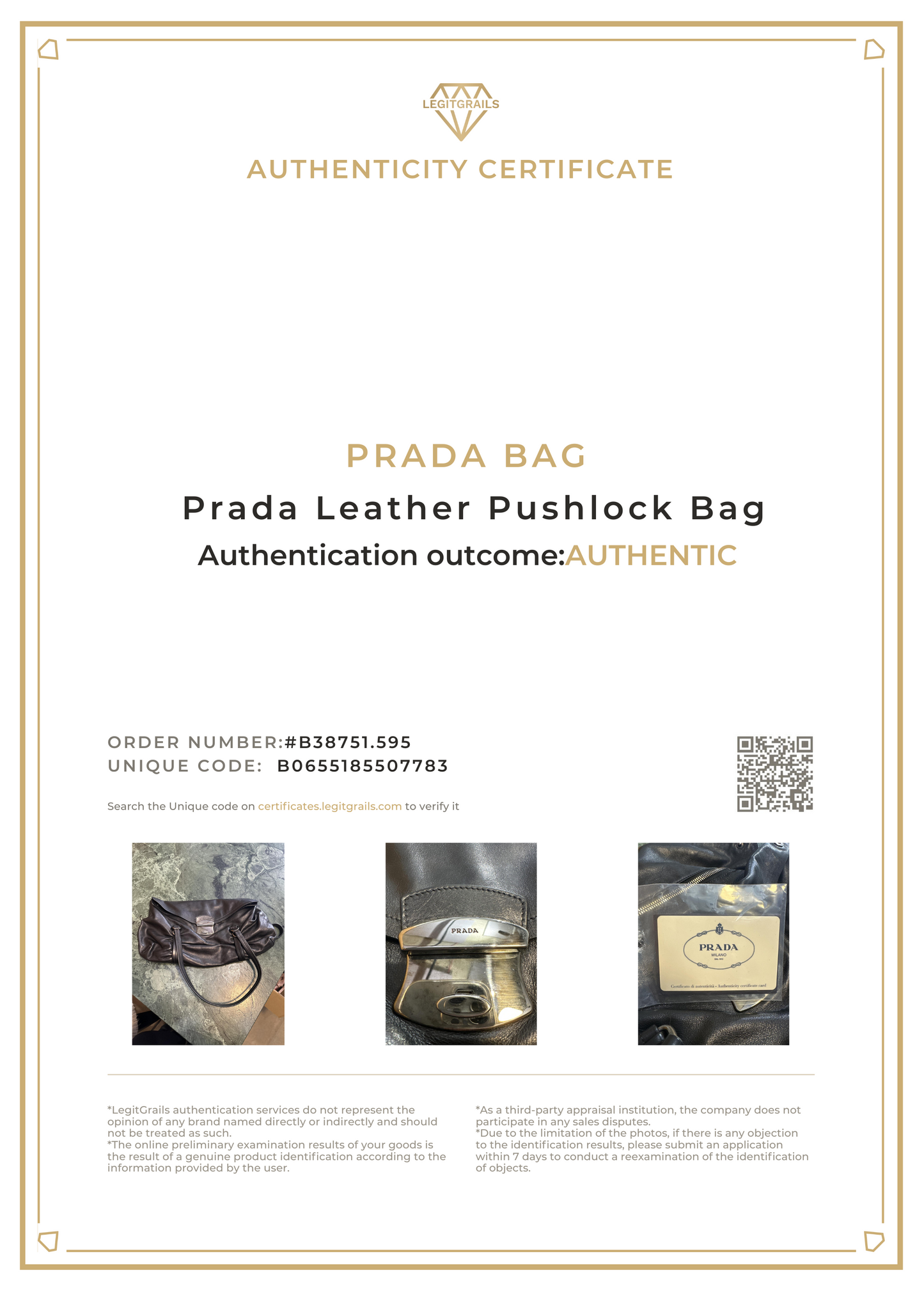 Prada Leather Pushlock Bag