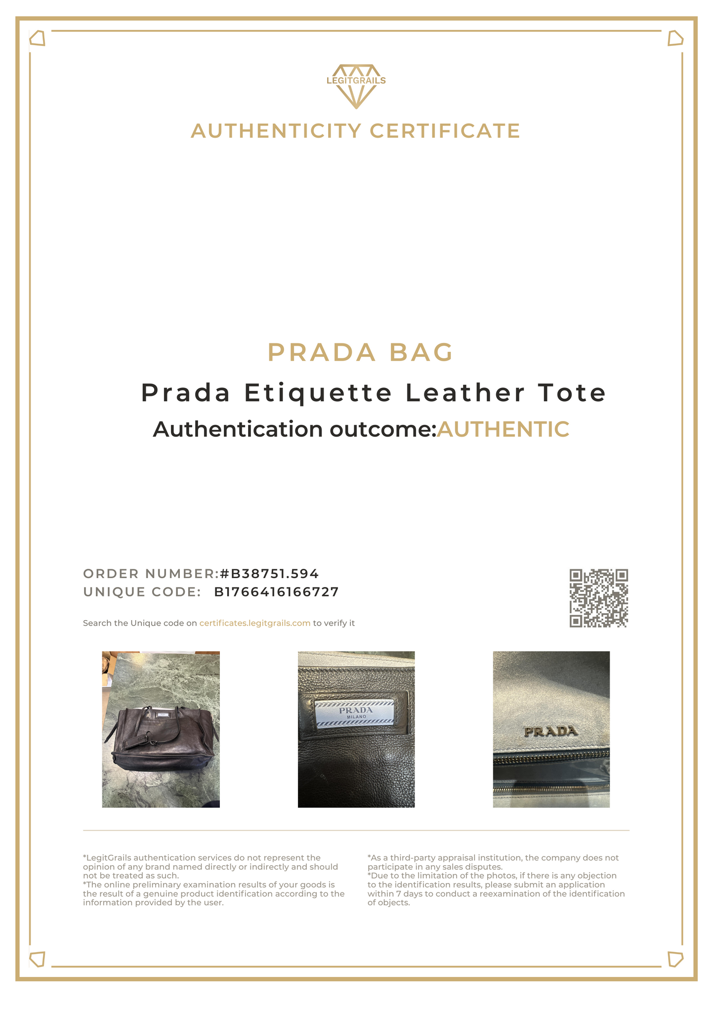 Prada Etiquette Leather Tote