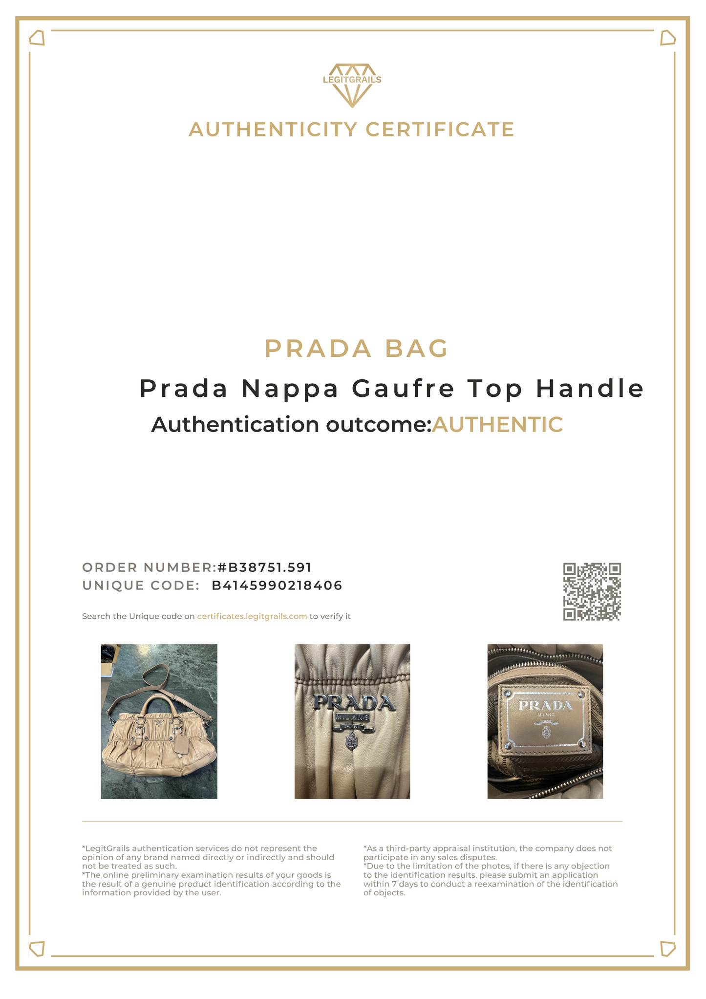 Prada Nappa Gaufre Top Handle