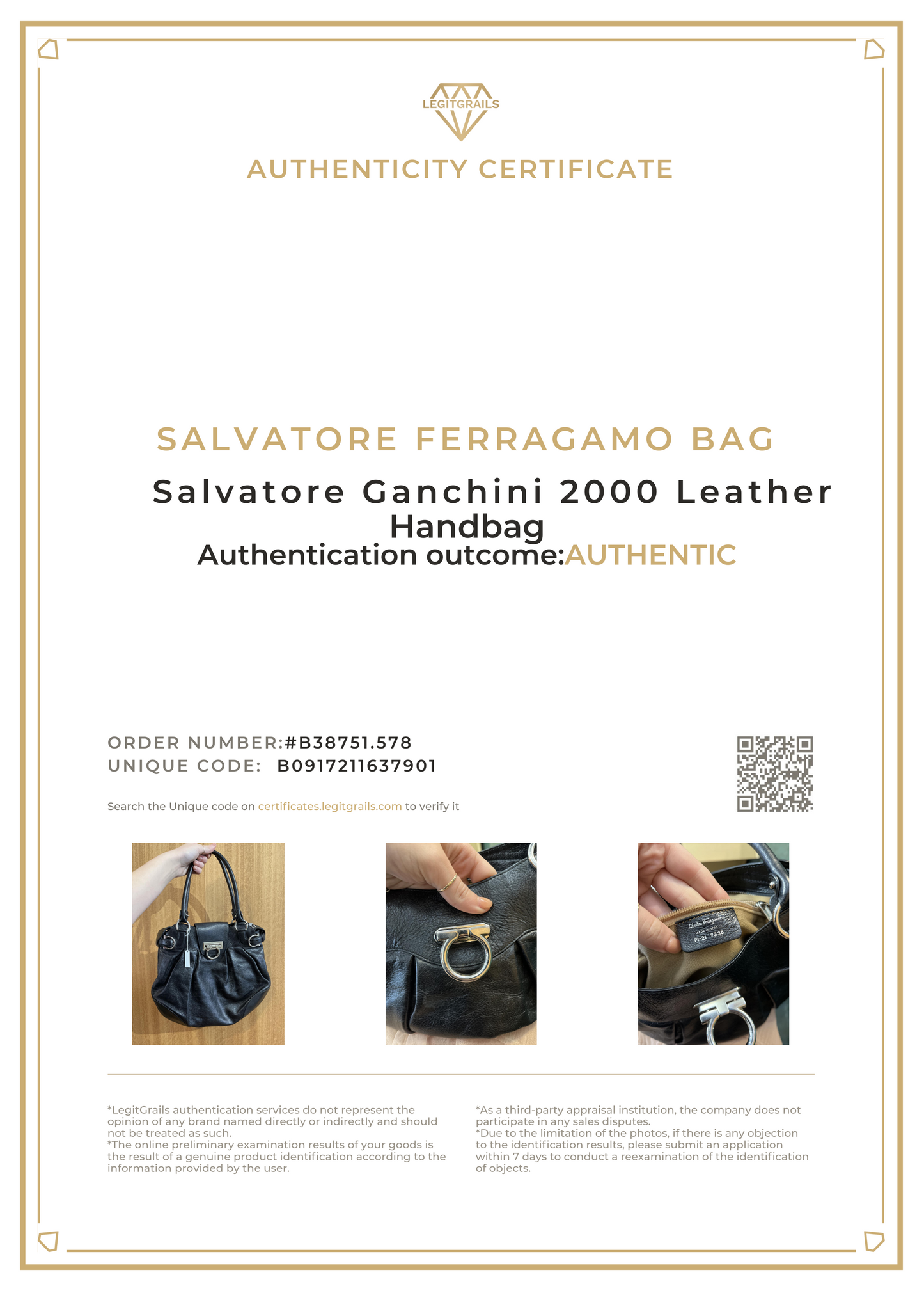 Ferragamo 2000 Ganchini Leather Handbag