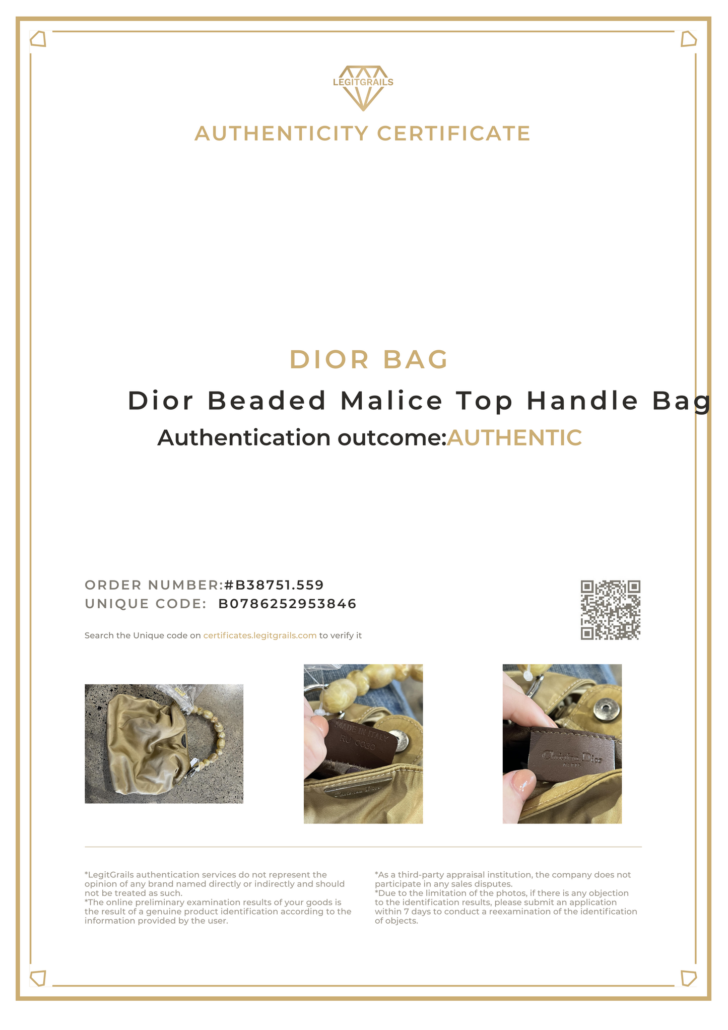 Dior Beaded Malice Top Handle Bag