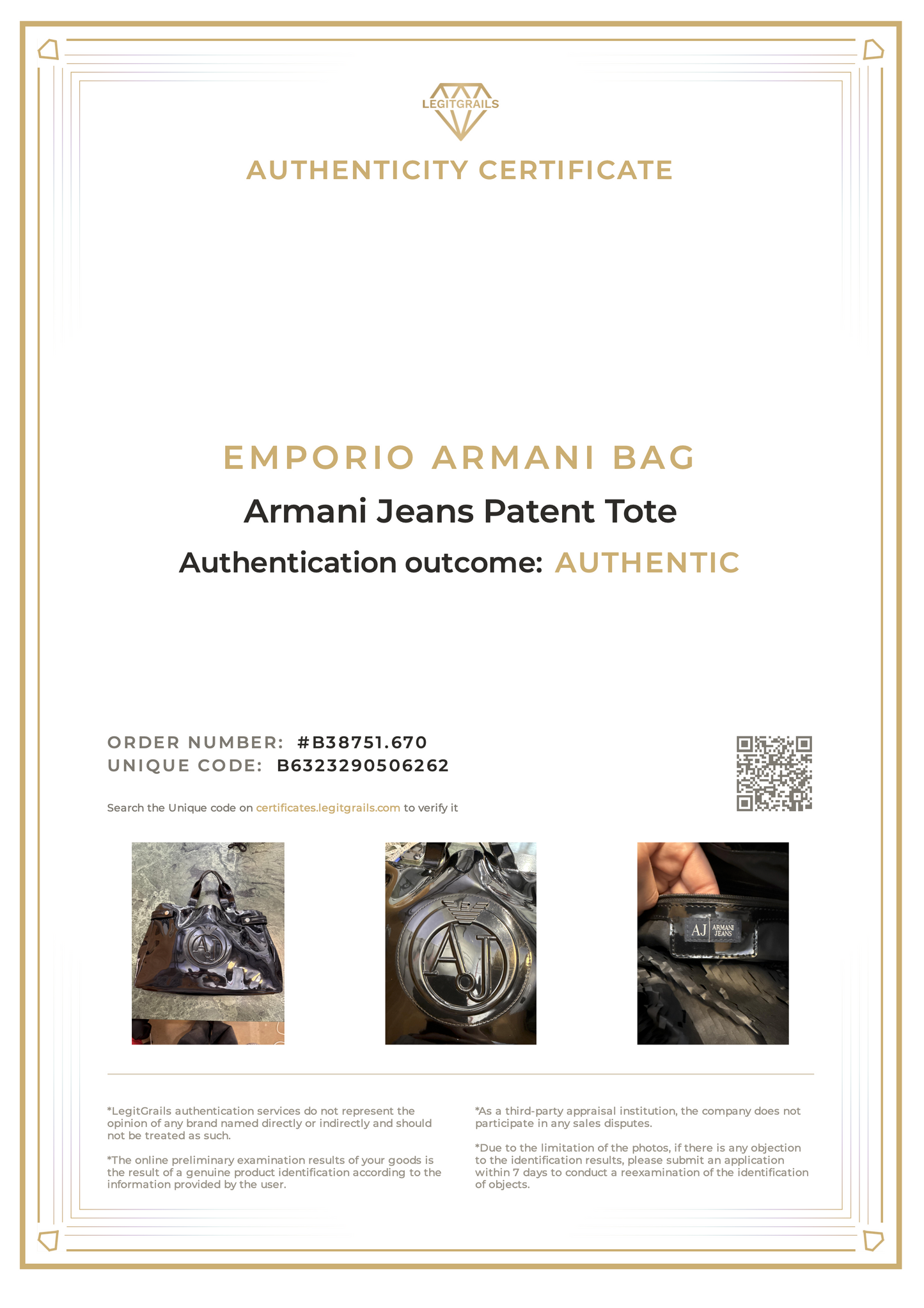 Armani Jeans Patent Tote