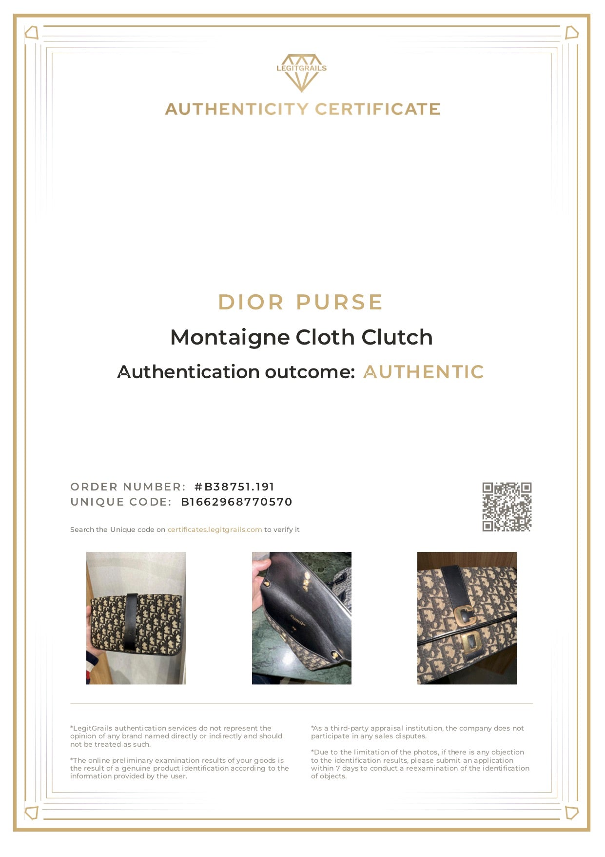 Dior Montaigne Cloth Clutch