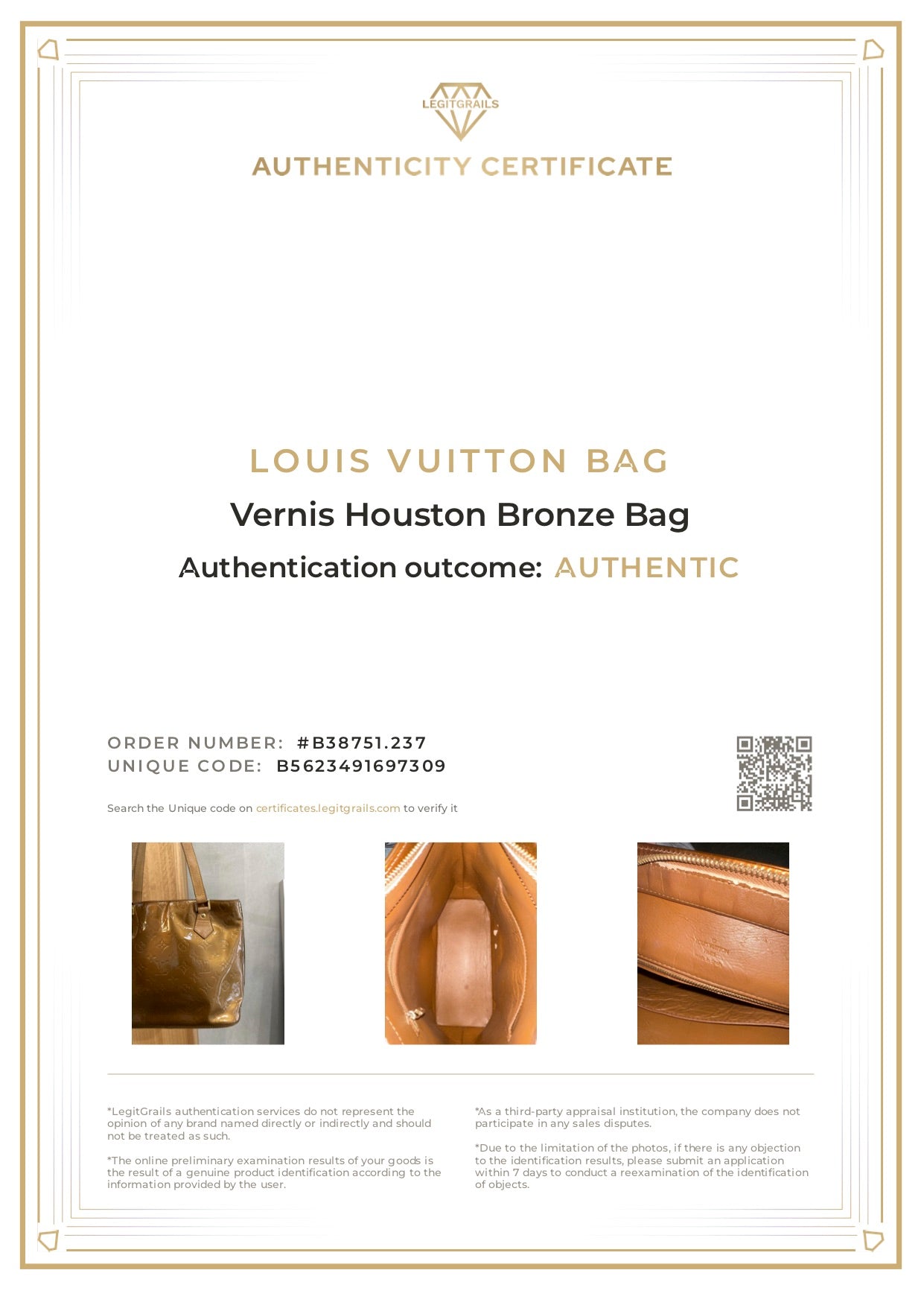 Louis Vuitton Vernis Houston Bronze