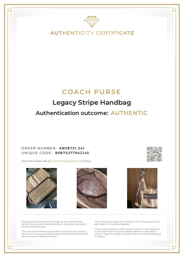 Coach Legacy Stripe Handbag