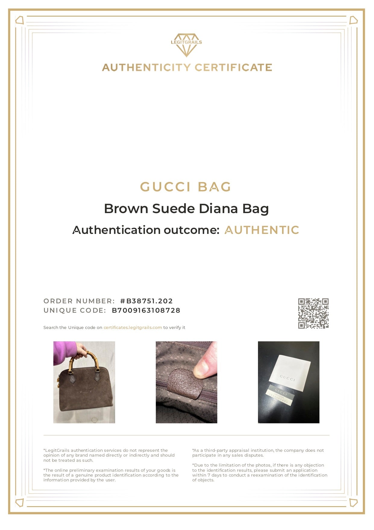 Gucci Brown Suede Diana Bag