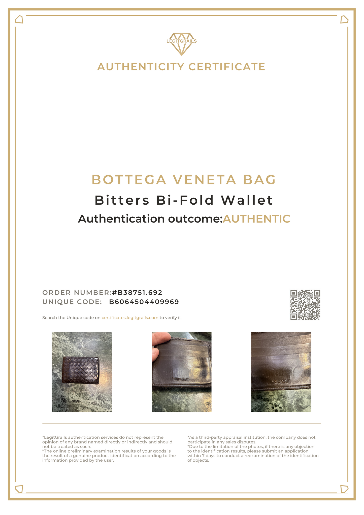 Bottega Bitters Bi-Fold Wallet