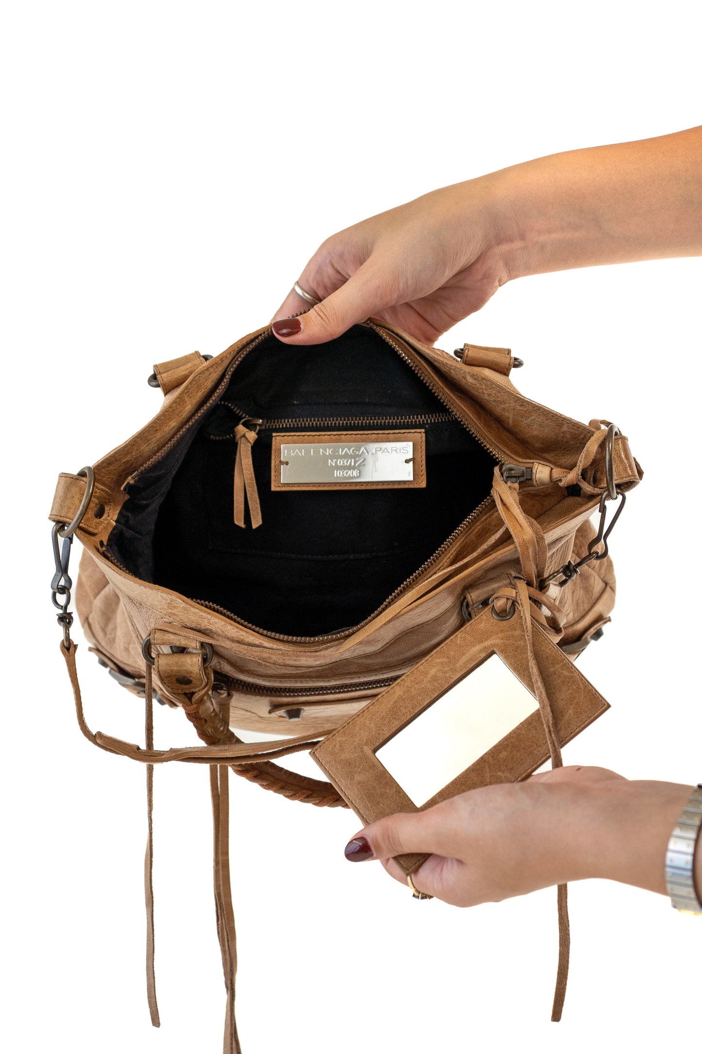 Balenciaga Beige Motorcycle City Bag