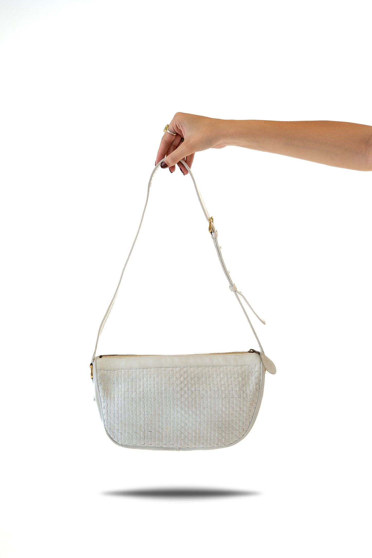 Fendi White Woven Leather Bag