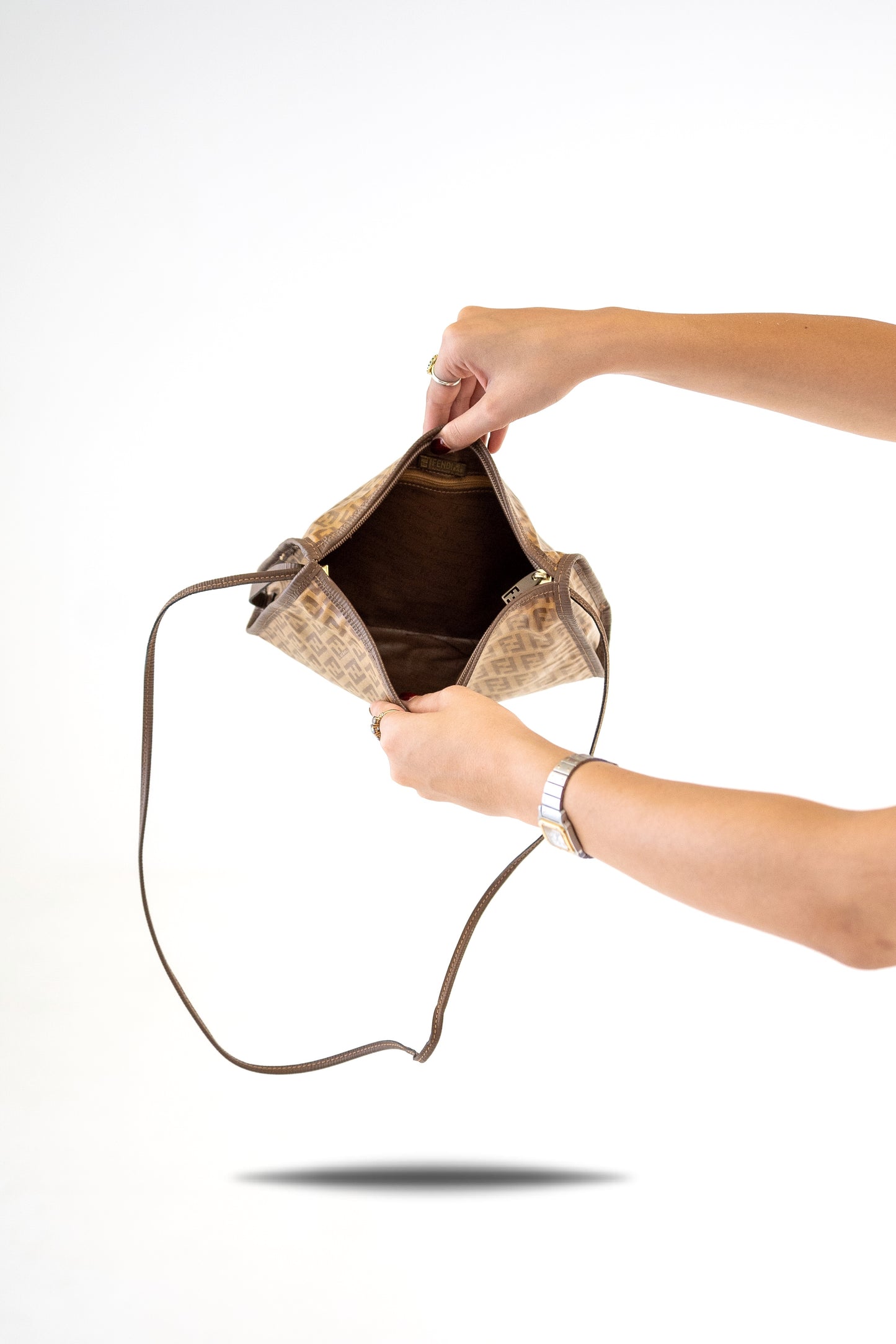 Fendi Zucchino Coated Canvas Crossbody Bag