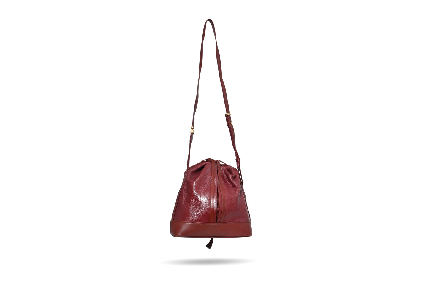 Cartier Leather Burgundy Bucket Bag