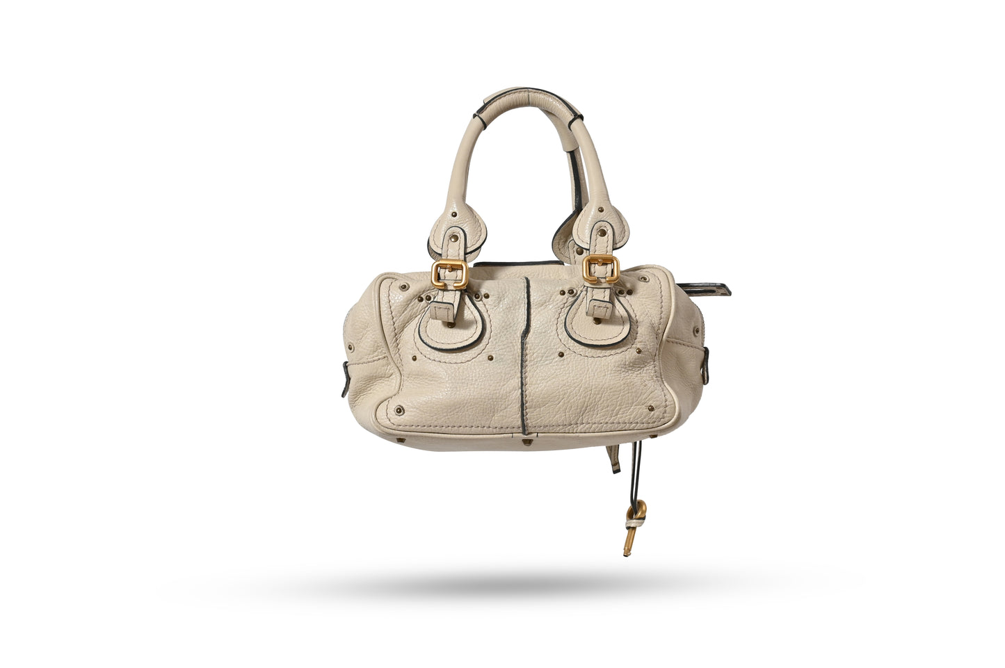Chloé White Leather Mini Paddington Bag