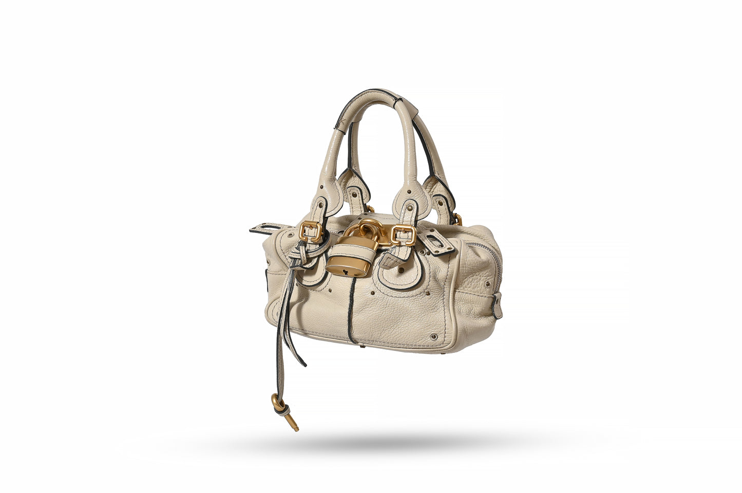 Chloé White Leather Mini Paddington Bag