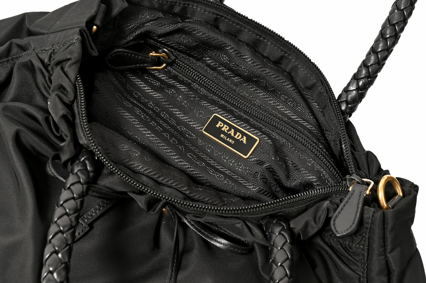 Prada Black Nylon Tessuto w\ Bow