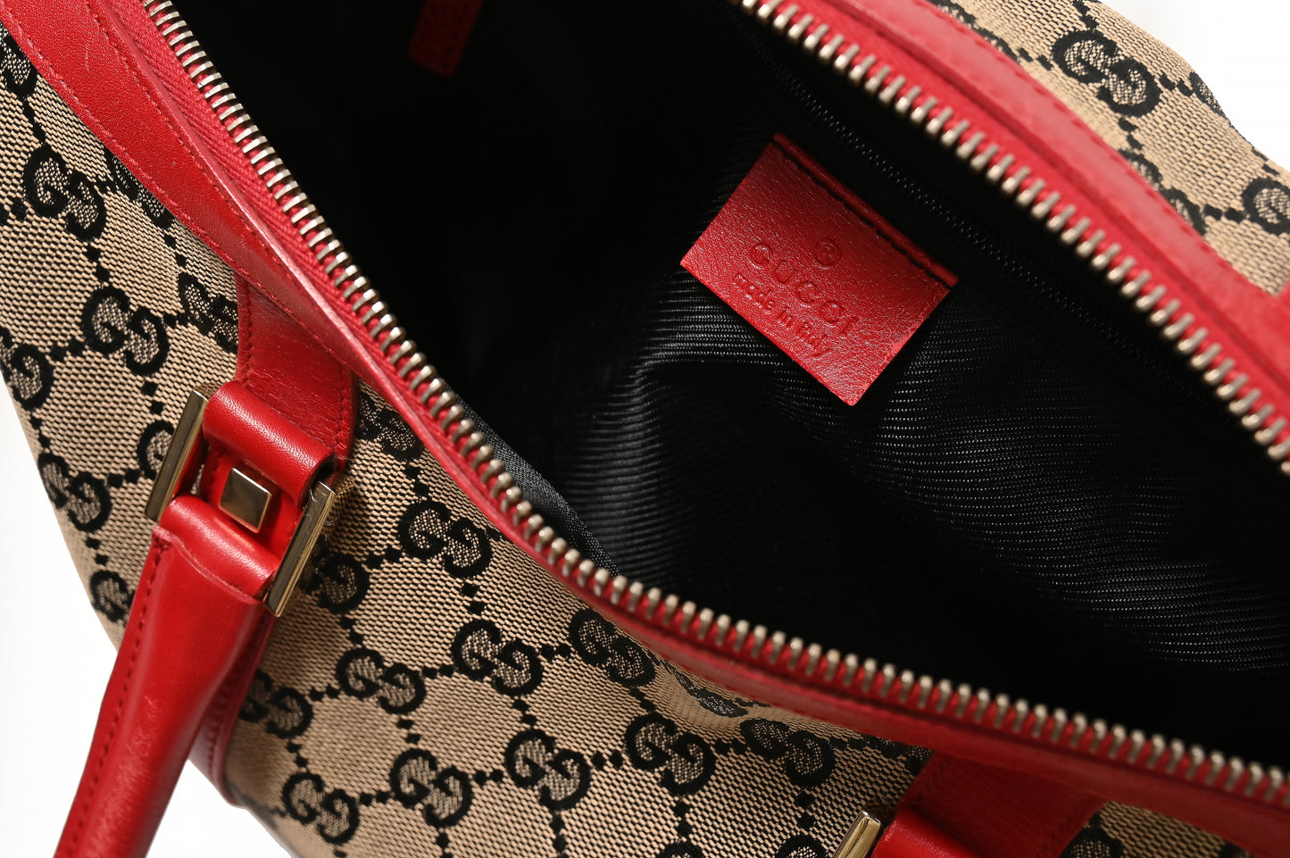 Gucci Red Boston Abbey Shoulder Bag