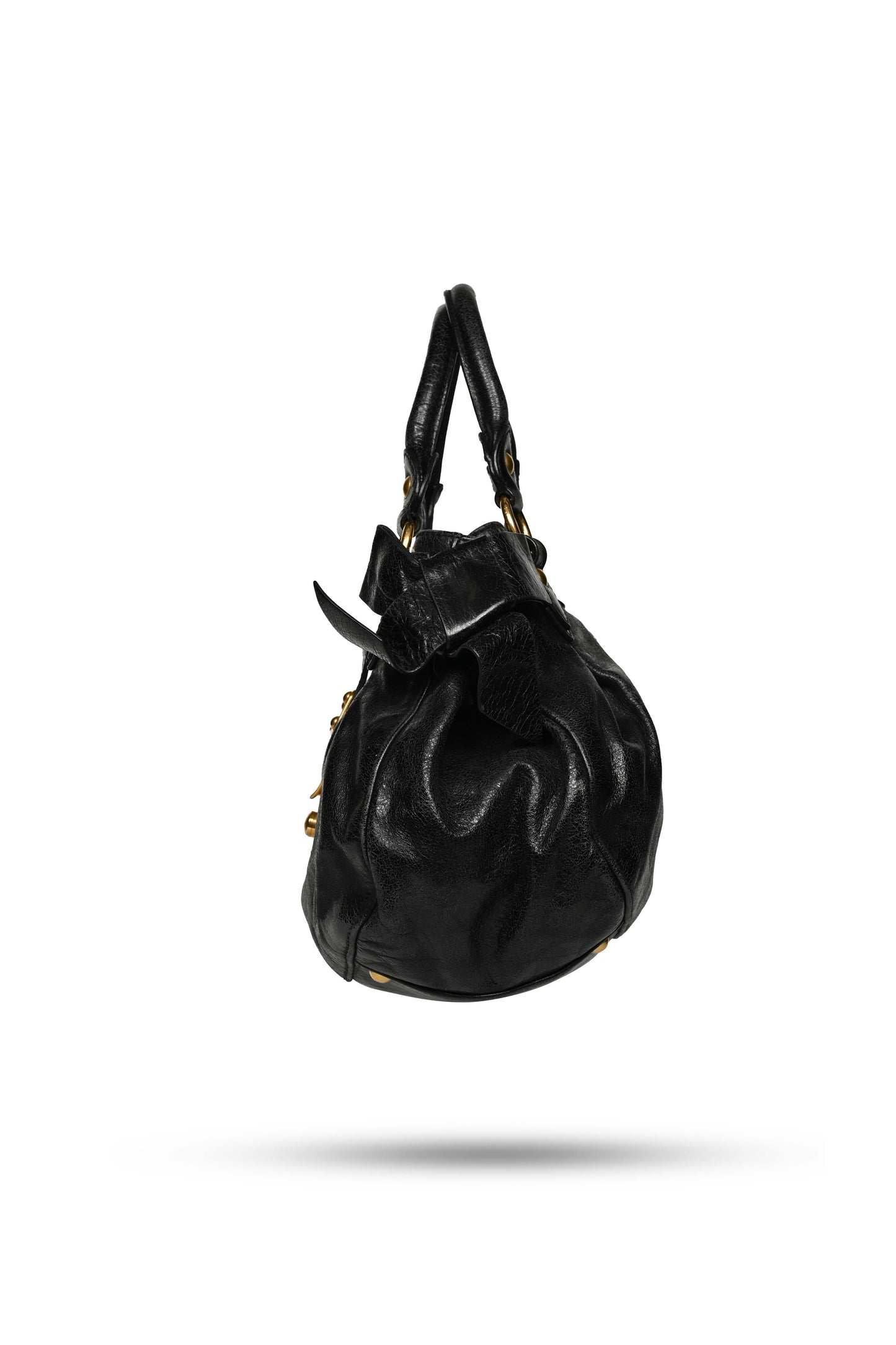Miu Miu Vitello Bow Bag Black