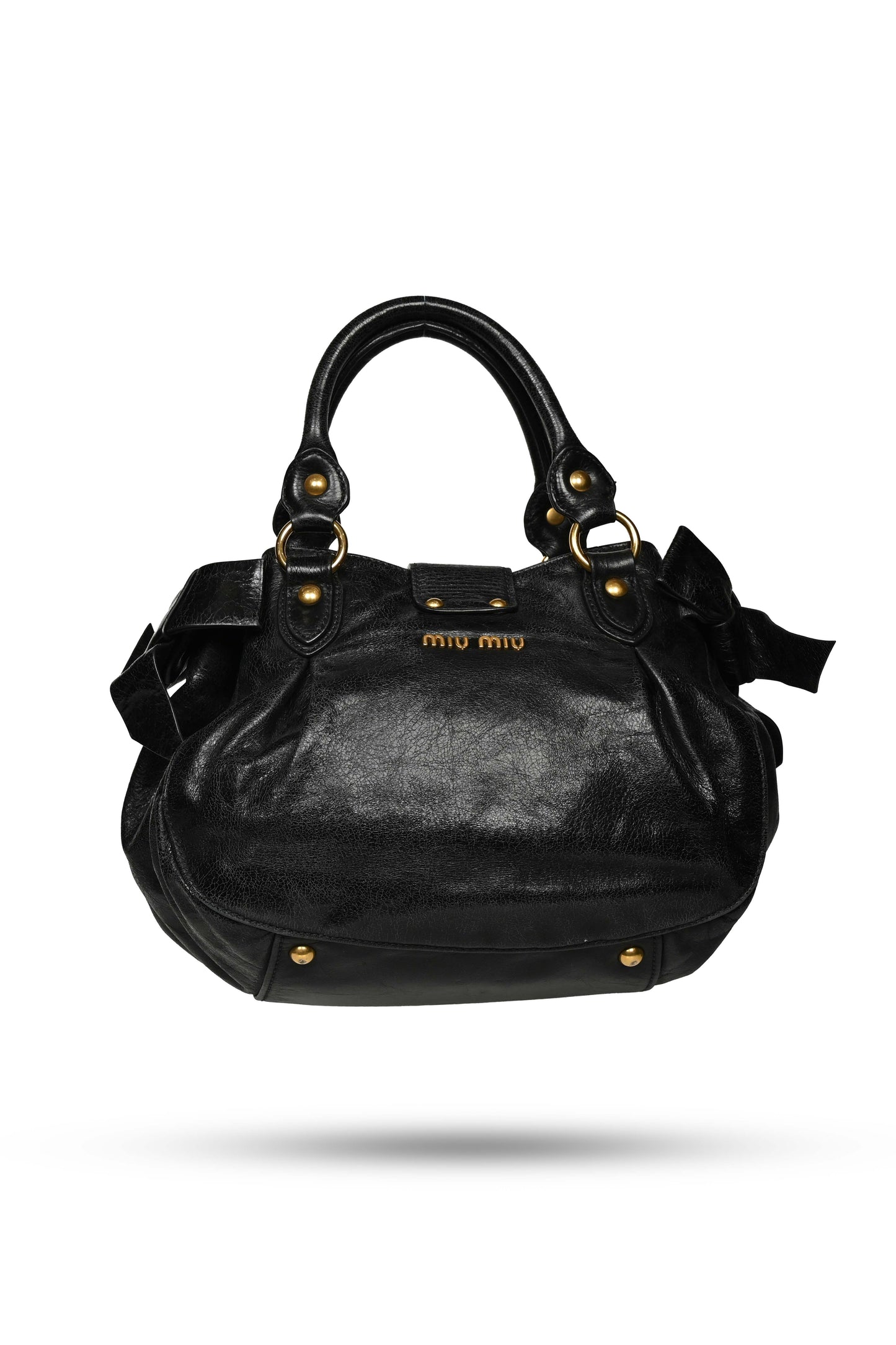 Miu Miu Vitello Bow Bag Black