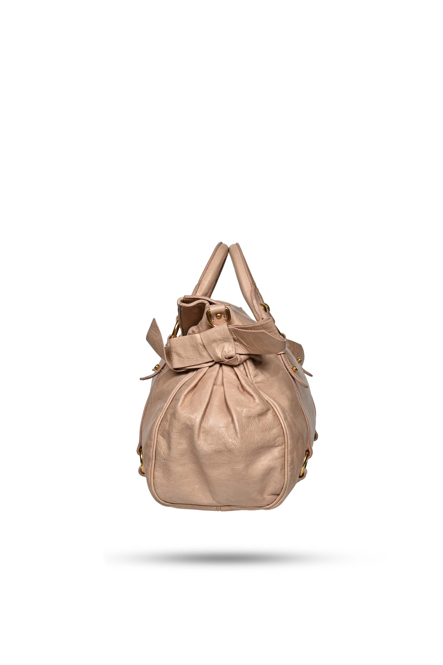 Miu Miu Vitello Lux Bow Bag Dust Pink
