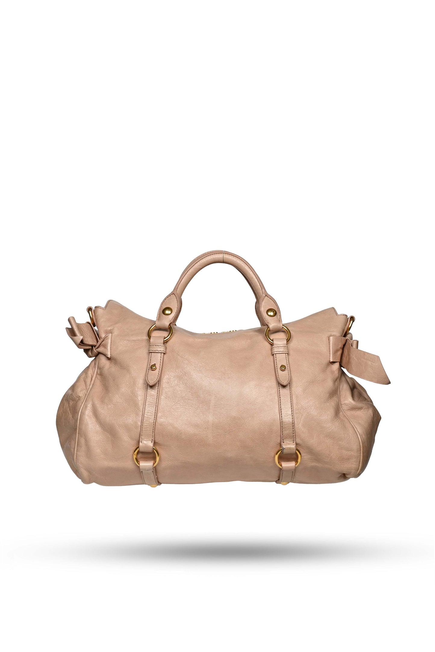 Miu Miu Vitello Lux Bow Bag Dust Pink