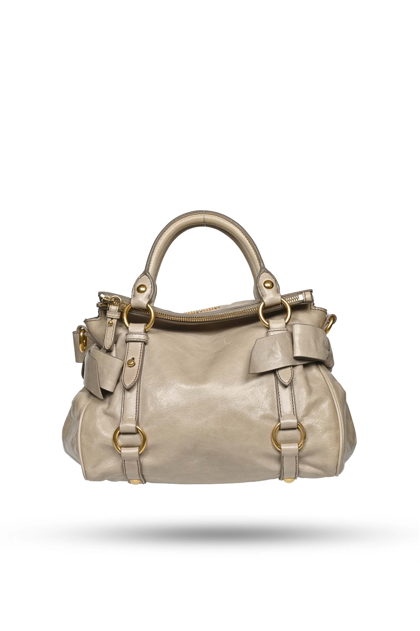 Miu Miu Mini Vitello Lux Bow Bag Sage