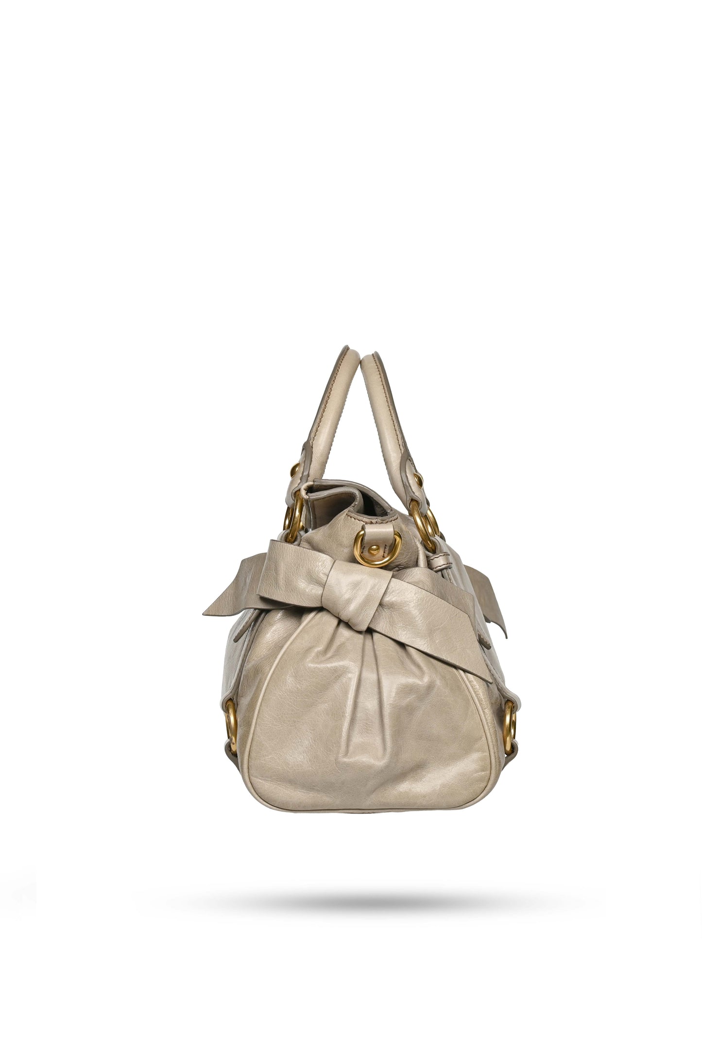 Miu Miu Mini Vitello Lux Bow Bag Sage