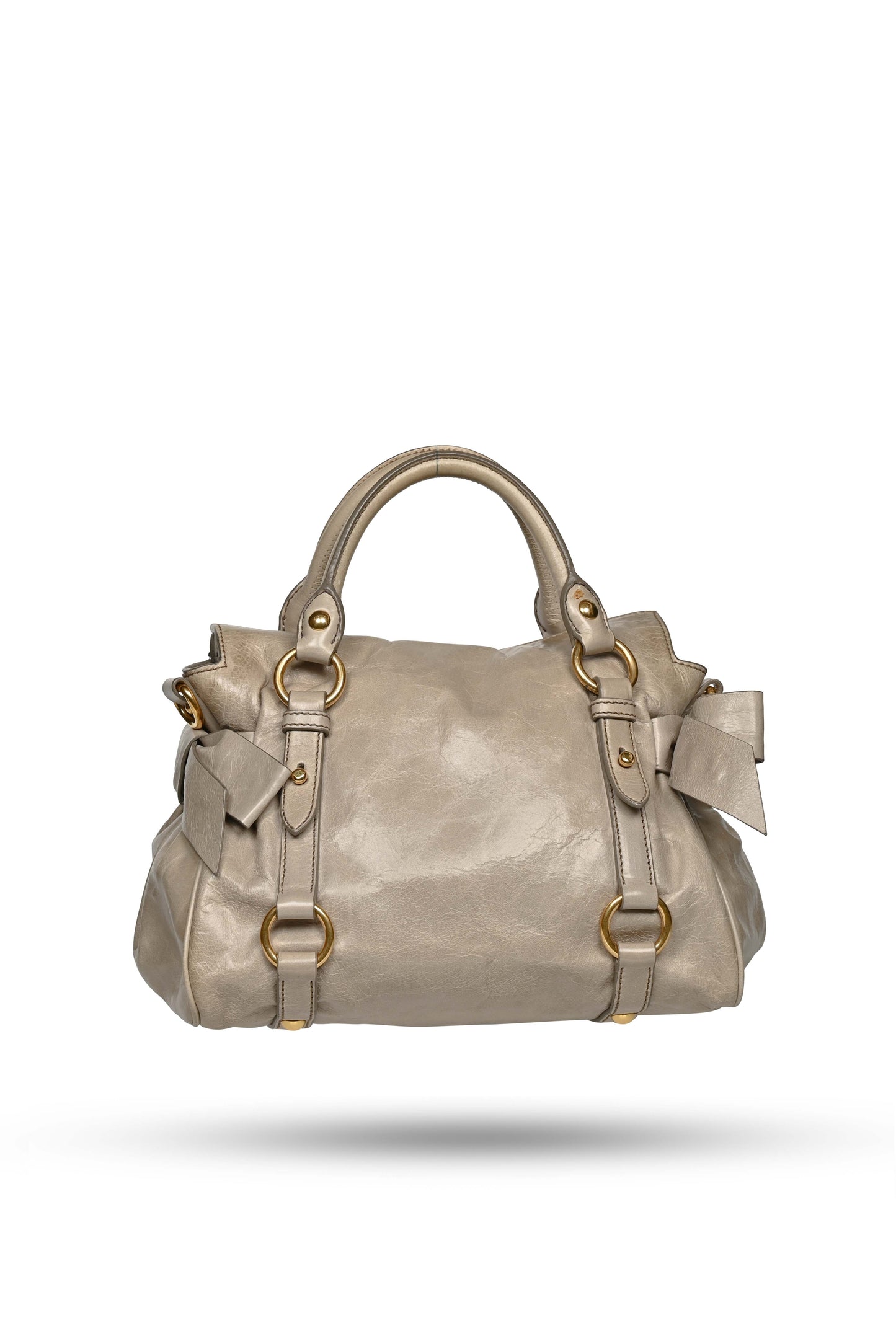 Miu Miu Mini Vitello Lux Bow Bag Sage