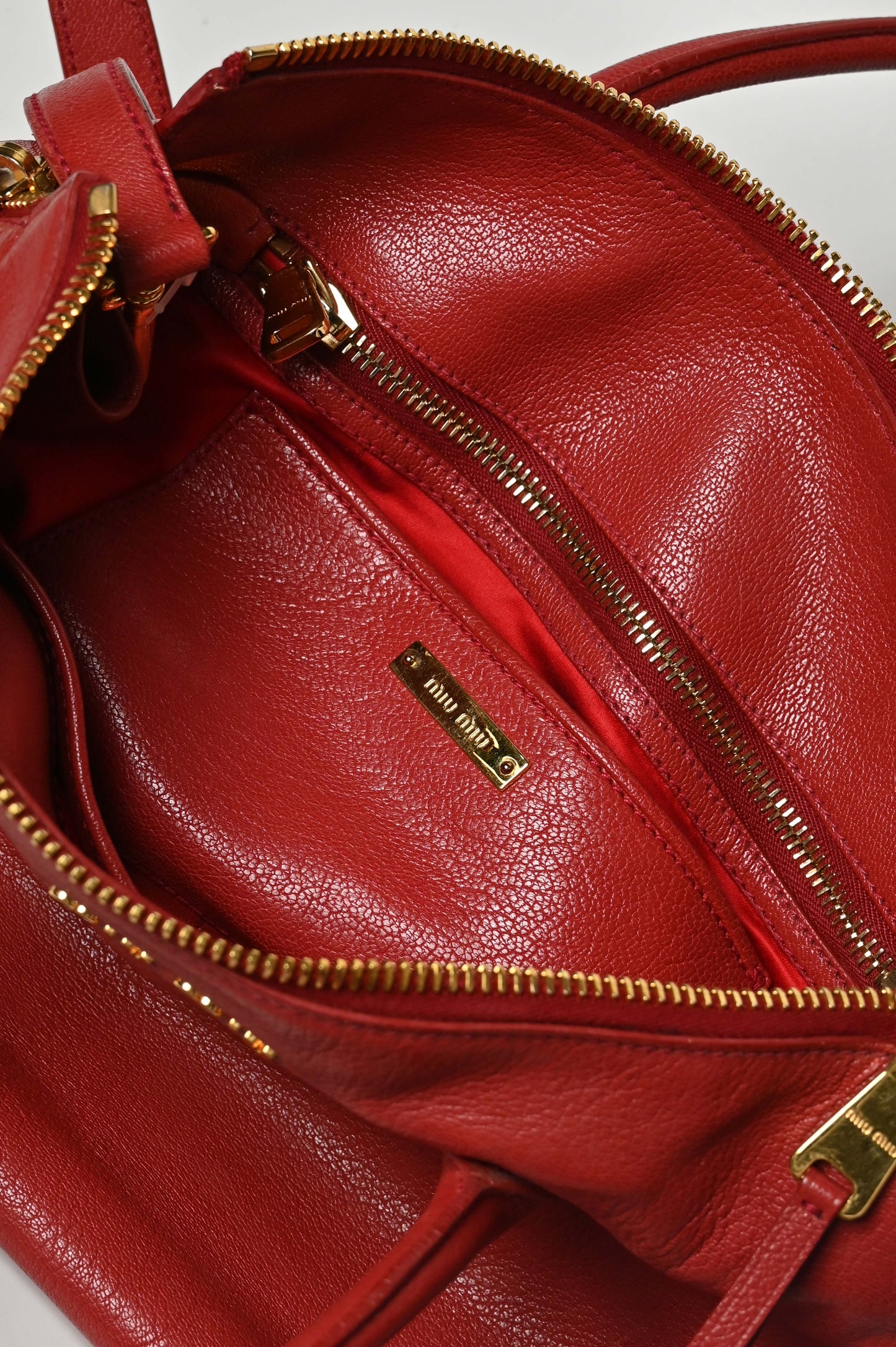 Miu Miu Madras 2Way Bag Red
