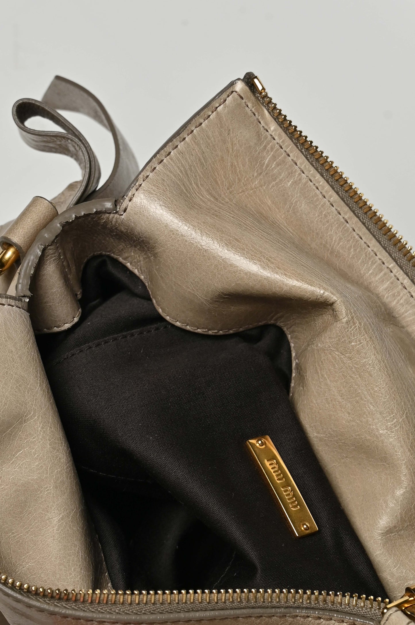 Miu Miu Mini Vitello Lux Bow Bag Sage