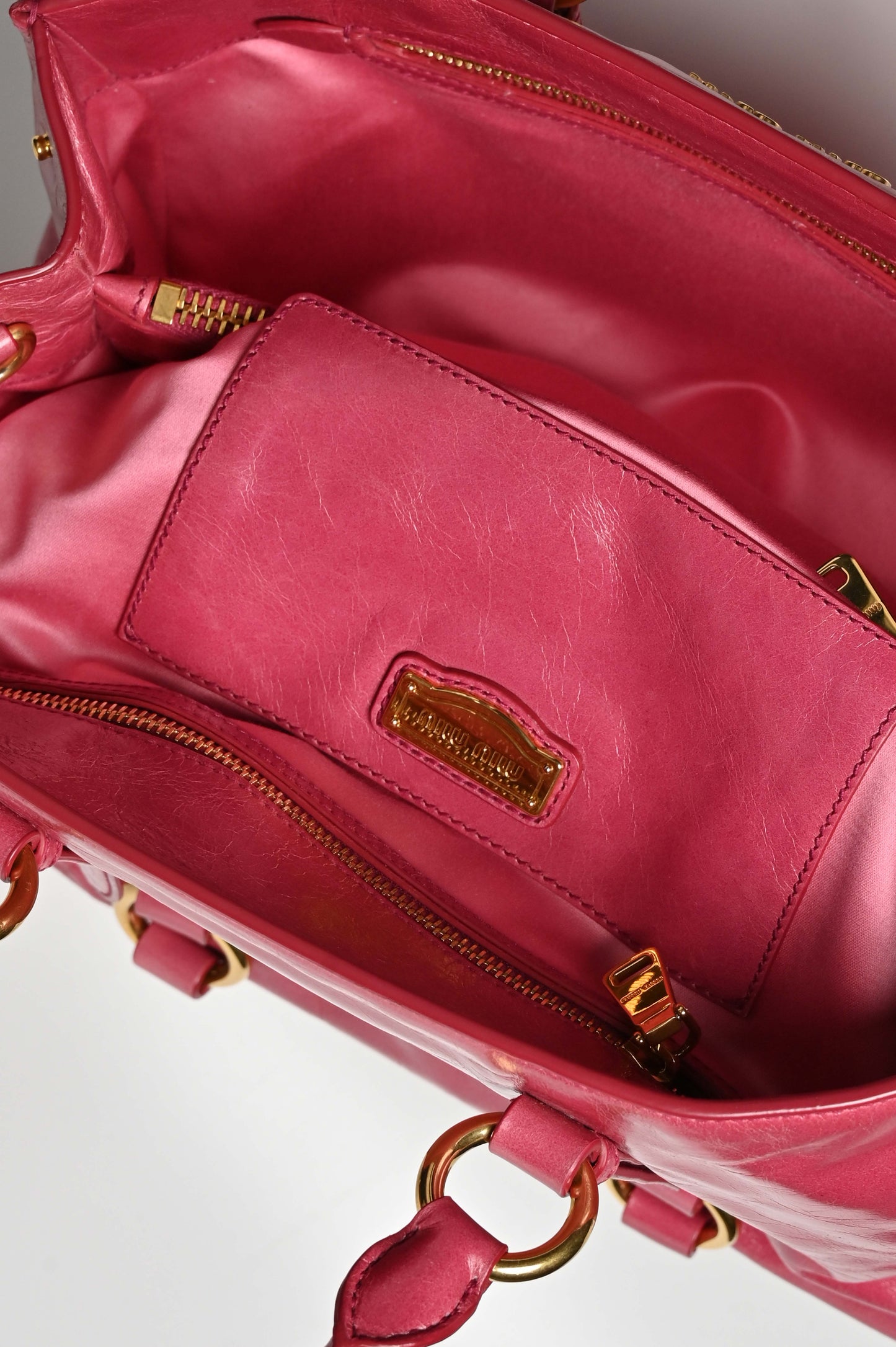 Miu Miu Vitello Shine Tote Bag Pink