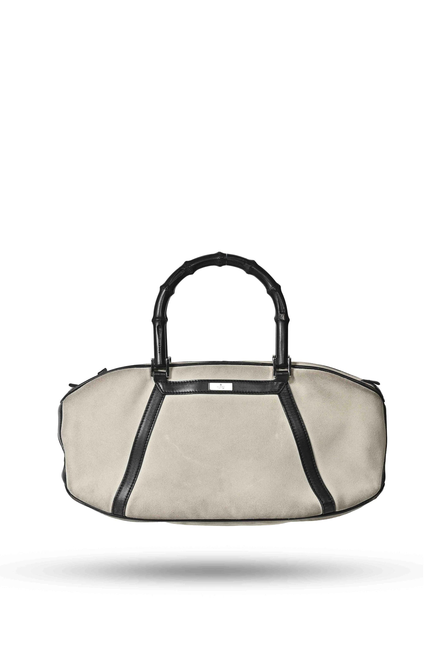 Gucci Suede Bamboo Boston Bag