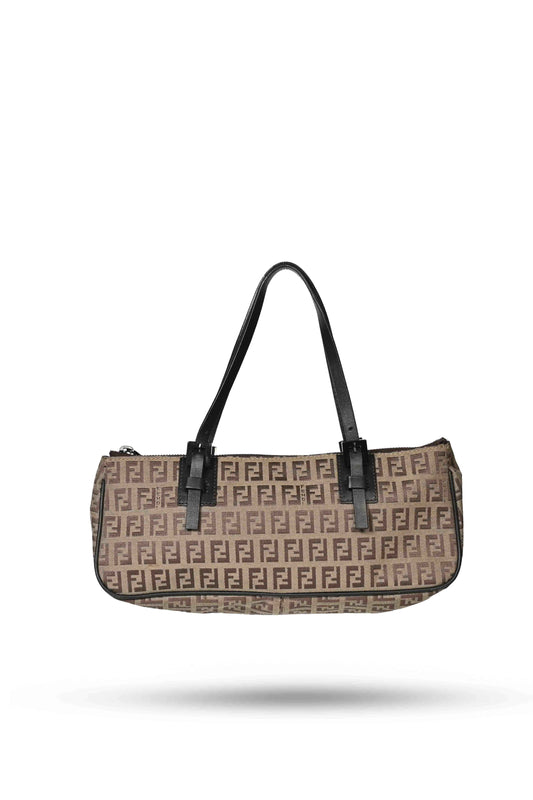 Fendi Zucchino Brown Canvas Bag