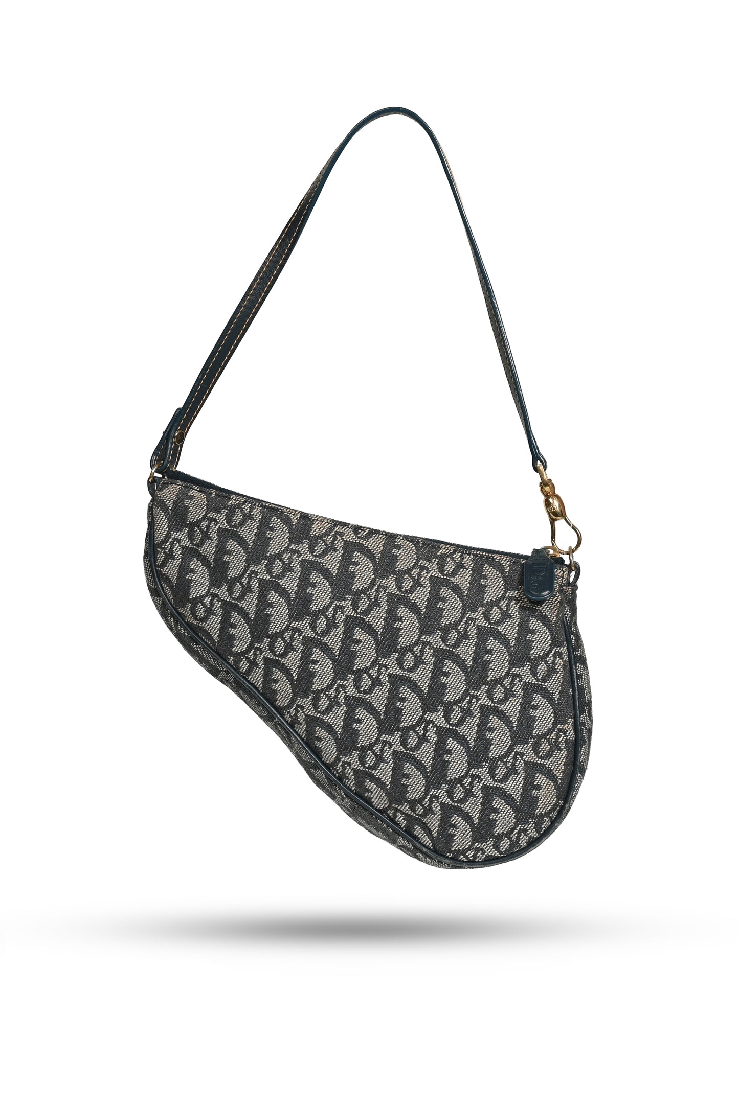 Dior 2002 Mini Trotter Saddle Clutch Navy
