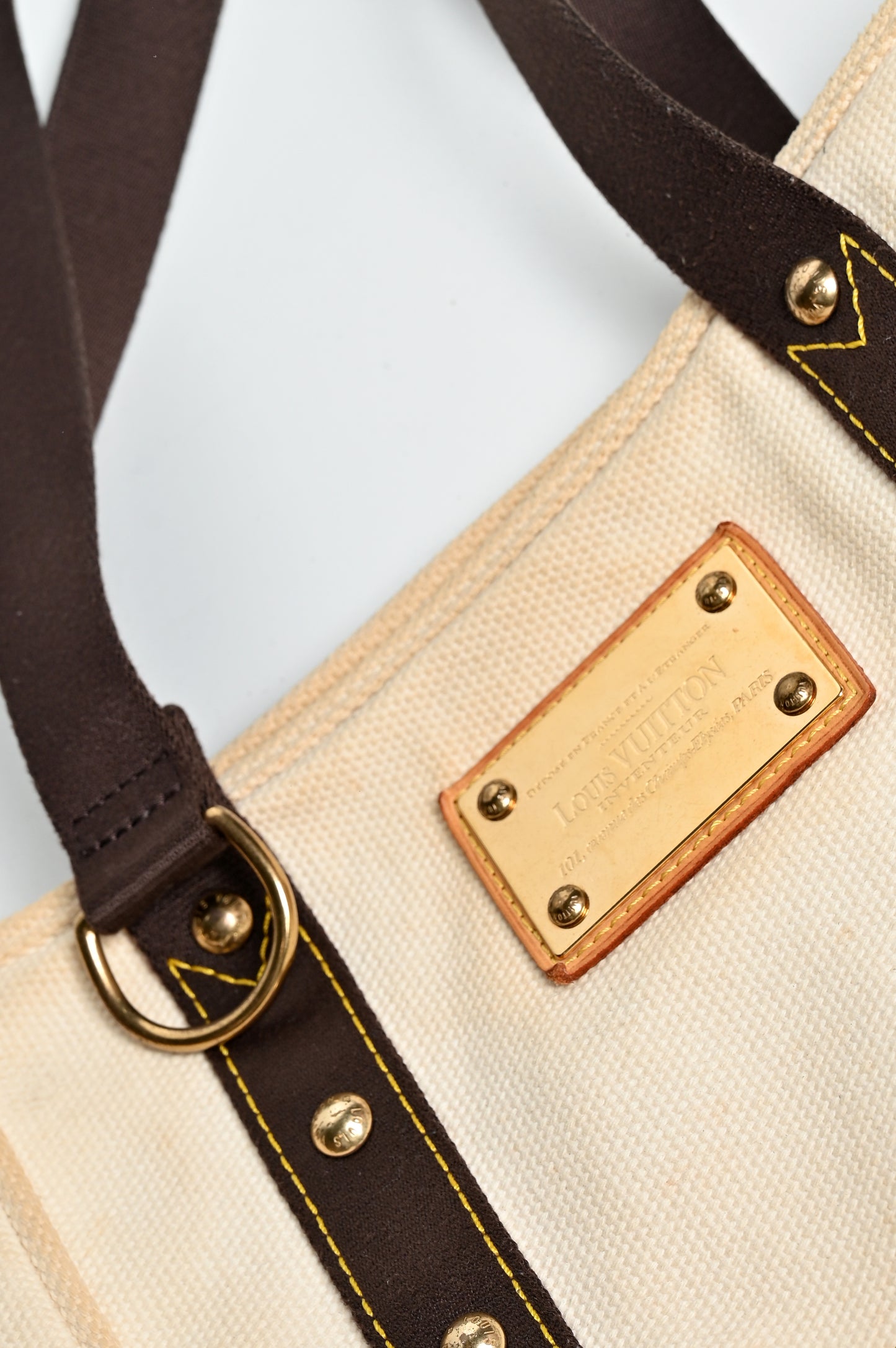 Louis Vuitton 2005 Antigua Cabas Tote Bag Brown
