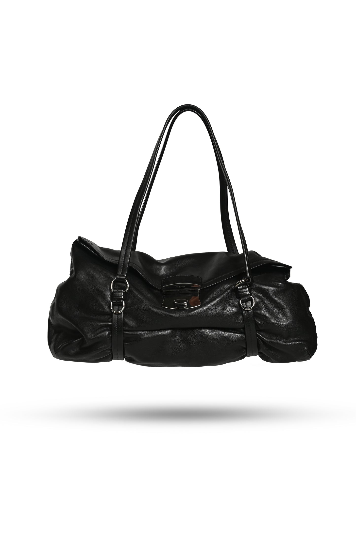 Prada Leather Pushlock Bag