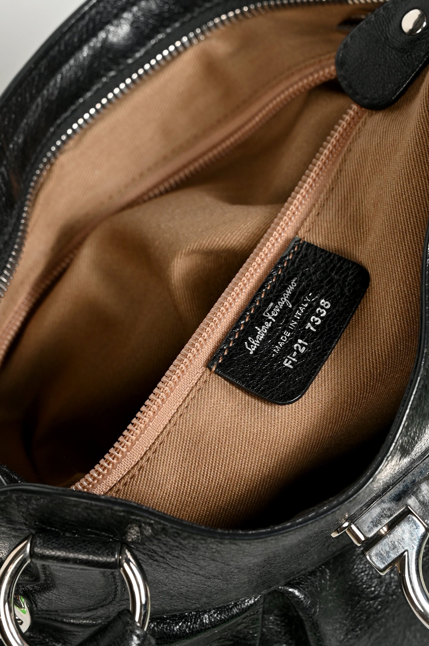 Ferragamo 2000 Ganchini Leather Handbag